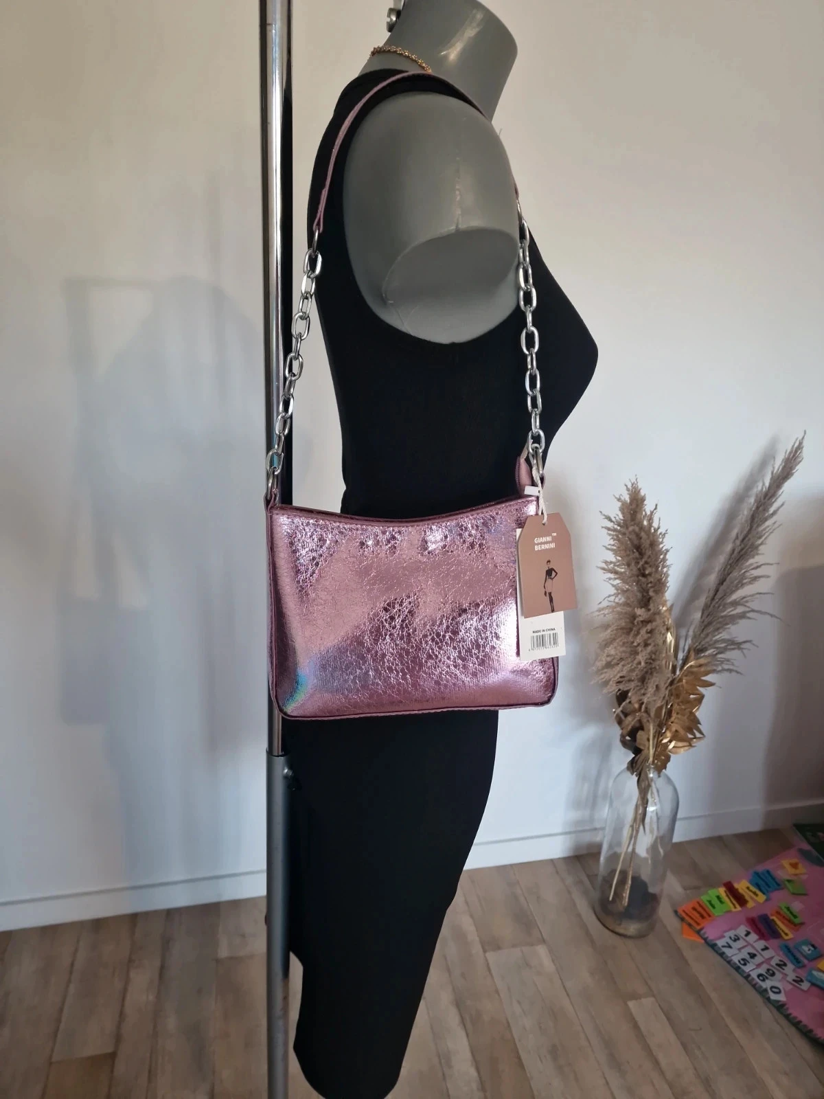 Sac bandoulière rose brillant – photo 8